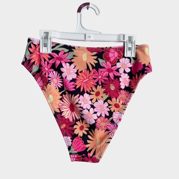 NEW Wild Fable Women's Ribbed Floral Bikini High Waist Bikini Bottom - Picture 10 of 13